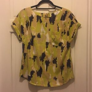 Loft Multicolored Short Sleeve Blouse